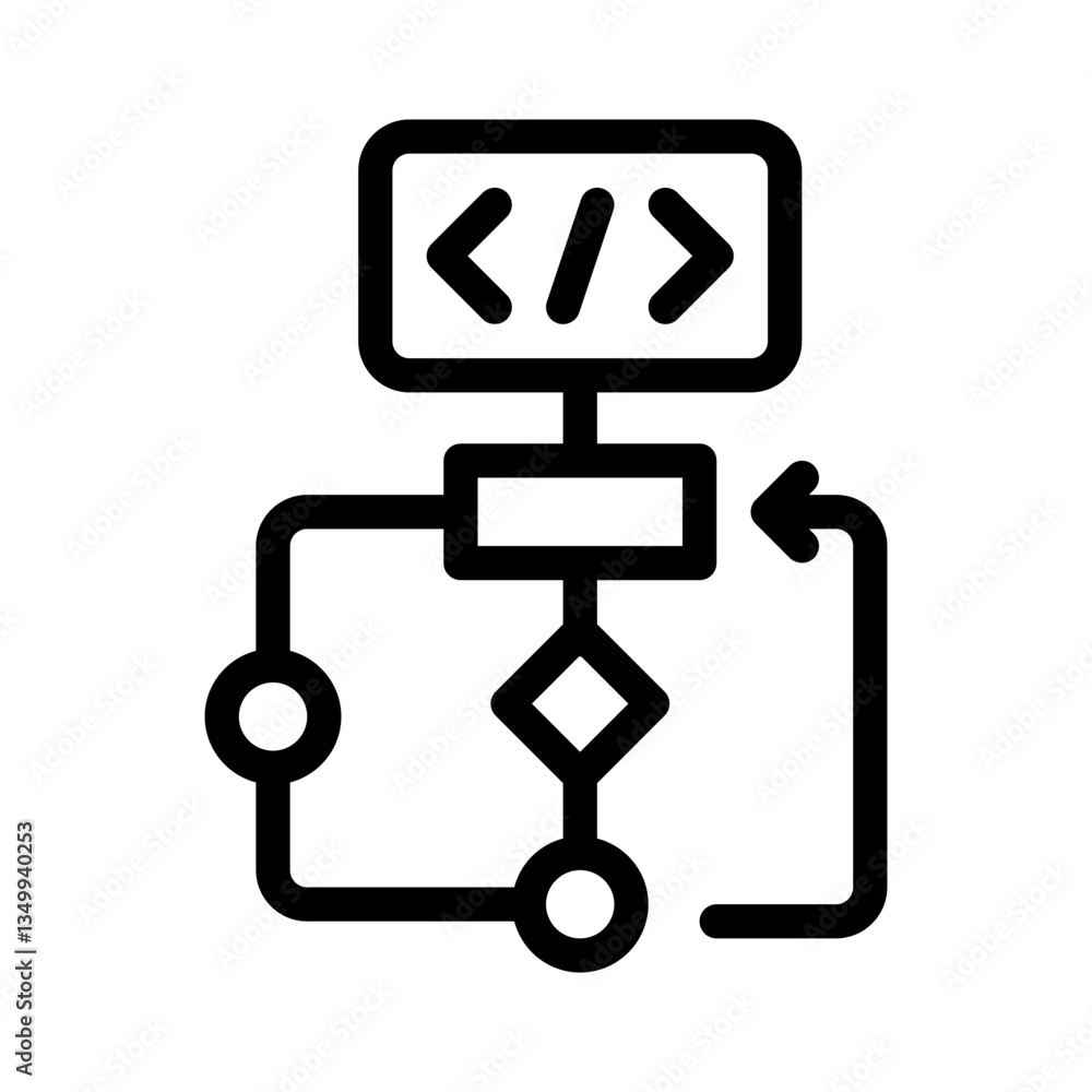 algorithm line icon algorithm line icon