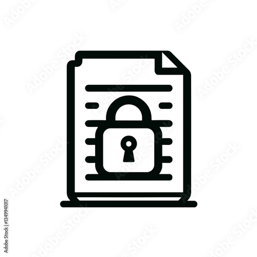 Locked document representing data security and confidentiality in a black and white design
