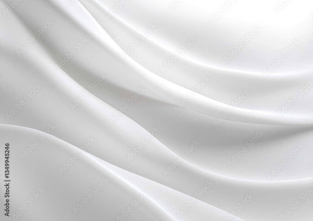 Obraz premium Smooth, flowing white fabric drapes. A soft, elegant texture