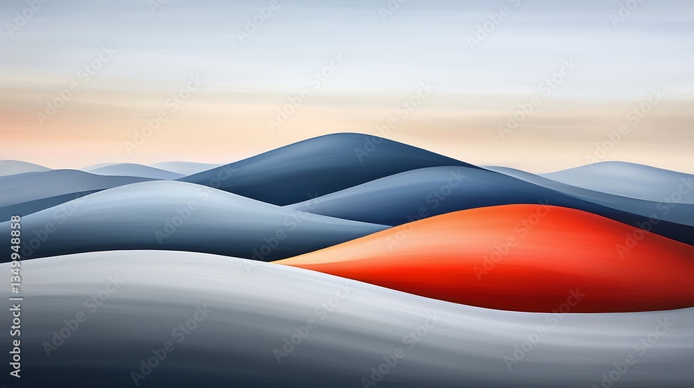 Naklejka premium Abstract Red Hill Landscape.