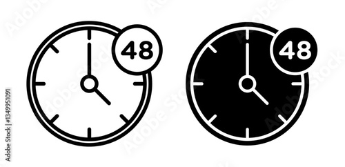 48 Hr icon vector graphics