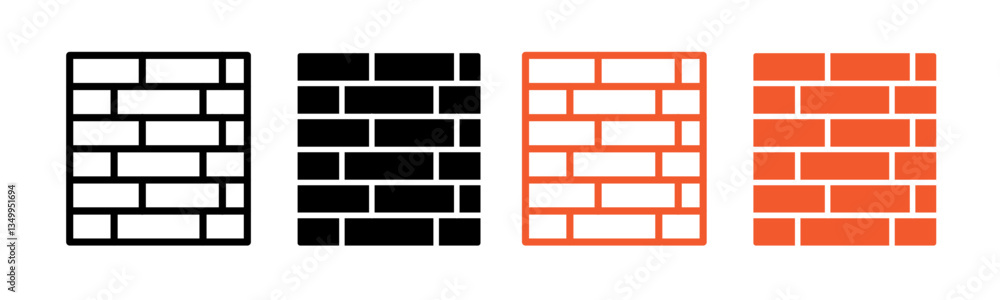 Brick wall icon vector graphics Brick wall icon vector graphics