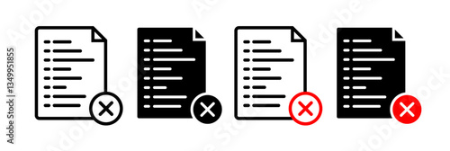 Cancel file icon vector graphics