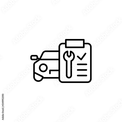 Car repair check list icon vector graphics