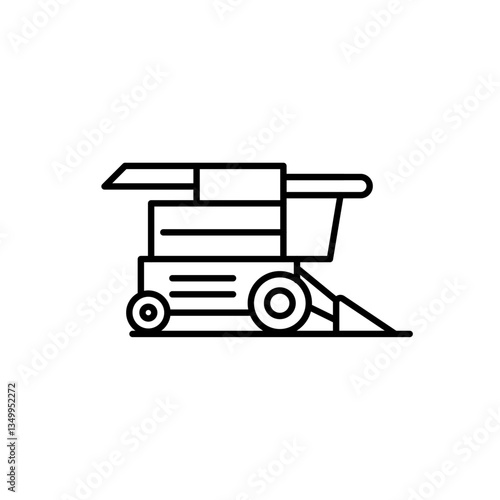 Combine harvester icon vector graphics