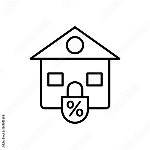 Fixed rate mortgage icon vector graphics