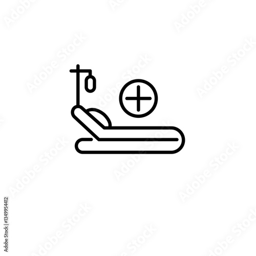Hospital bed icon vector graphics