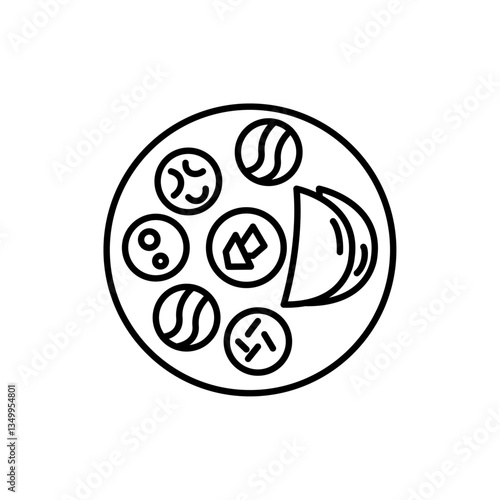 Indian thali icon vector graphics