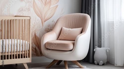 pastel nursery theme, nursery decorated in soft pastel tones with charming elements, comforting textures, and a dreamy atmosphere