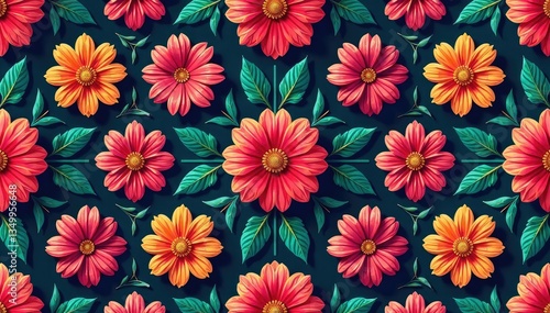 Wallpaper Mural Intricate floral design, repeating seamlessly , design, spring Torontodigital.ca