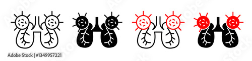 Pneumonia bacterium icon vector graphics