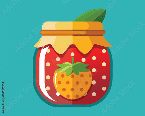 Strawberry Jam in a Jar. A Sweet and Tart Treat