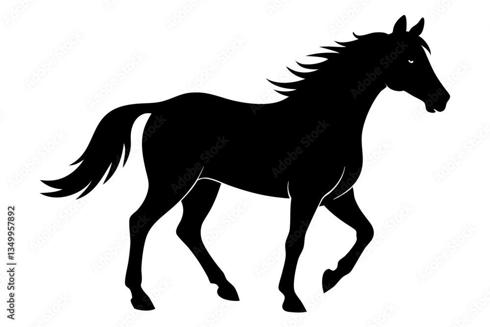 Obraz premium horse black silhouette vector