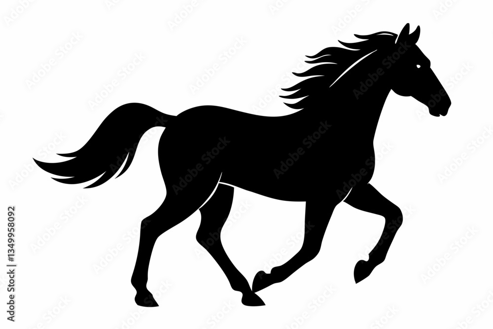 Obraz premium horse black silhouette vector