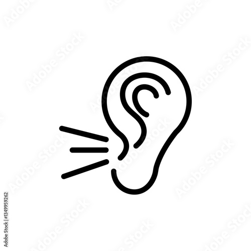 Tinnitus awareness icon vector graphics