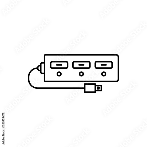 USB hub icon vector graphics