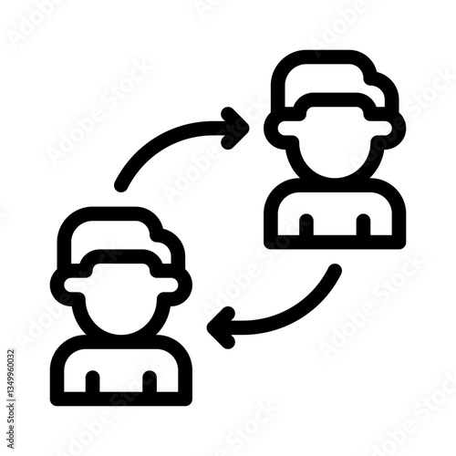 peer to peer line icon