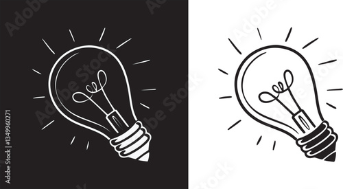 Light Bulb Illustration – Perfect for Idea Generation, Creative Thinking, Innovation Design, Branding, Marketing Concepts | Illustrator Artwork