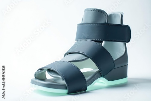 Close-up of orthopedic brace, sterile white background, clinic, hospital, device photo