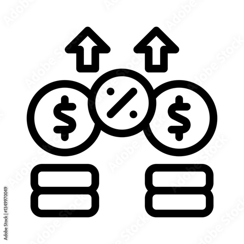 profit margin line icon