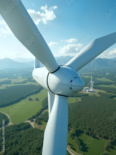 Wind Turbine Rotor Blade Closeup Sky