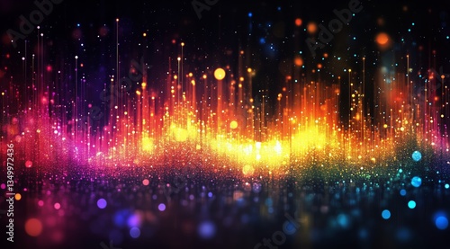 Vibrant Light Display With Colorful Effects Showcasing Dynamic Patterns and S...
