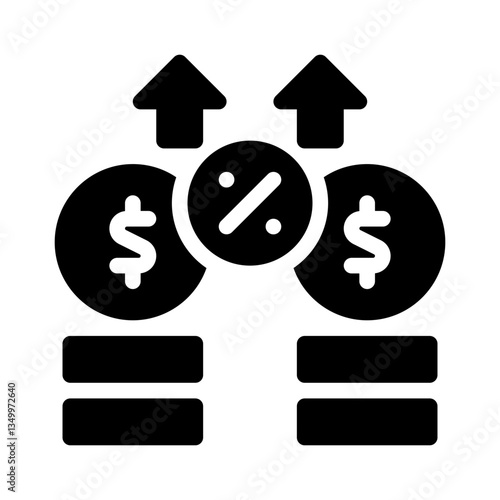 profit margin glyph icon