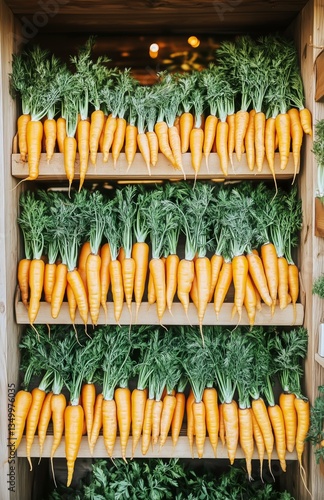 Freshly Harvested Carrots Lined up on Earthy Soil in a Vibrant Garden Setting