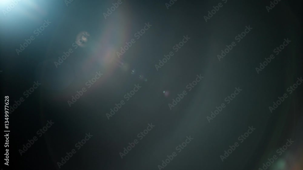 Slow motion real lens flare through glass effects for overlay or transition