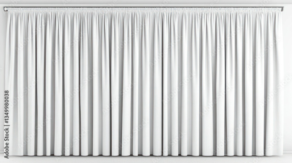 White pleated curtains on a wall White pleated curtains on a wall