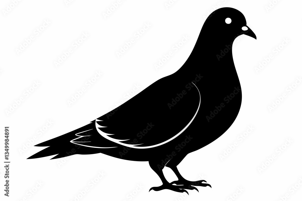 Obraz premium pigeon black silhouette vector
