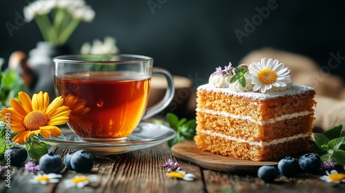 Delicious Dessert With Creamy Layers and Fresh Raspberries in a Cozy Setting