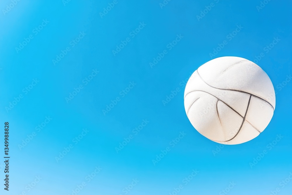Fototapeta premium White ball against a clear blue sky