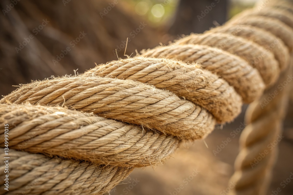 Rustic Rope Detail Showing Craftsmanship in Natural Setting Generative AI Rustic Rope Detail Showing Craftsmanship in Natural Setting Generative AI