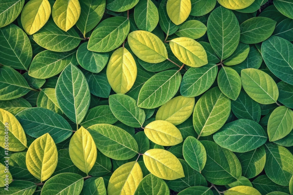 Obraz premium Diverse Greenery Showcases Vibrant Leaves in Natural Arrangement Generative AI