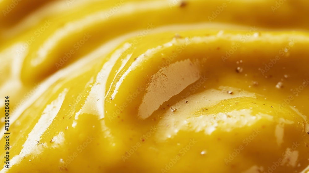 Close-up of textured yellow mustard with visible spices. Close-up of textured yellow mustard with visible spices.