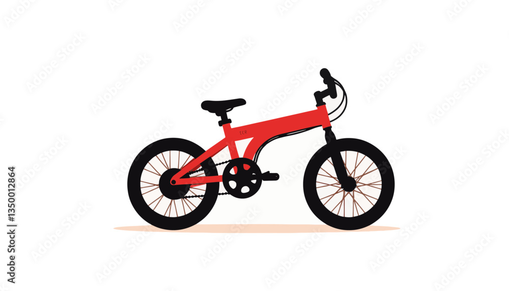 Red bicycle illustration against a plain background  