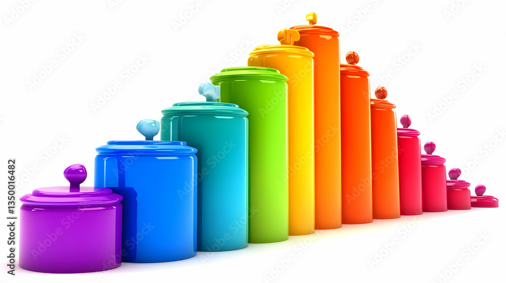 Colorful Bar Graph Illustrating Profit Data in Vibrant Sections Colorful Bar Graph Illustrating Profit Data in Vibrant Sections