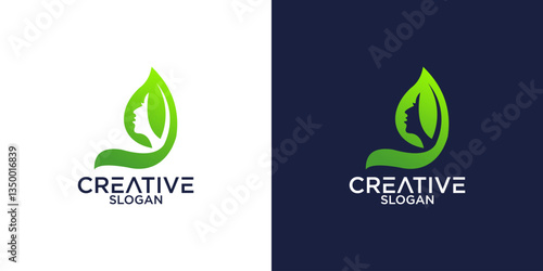 natural beauty salon feminine logo design
