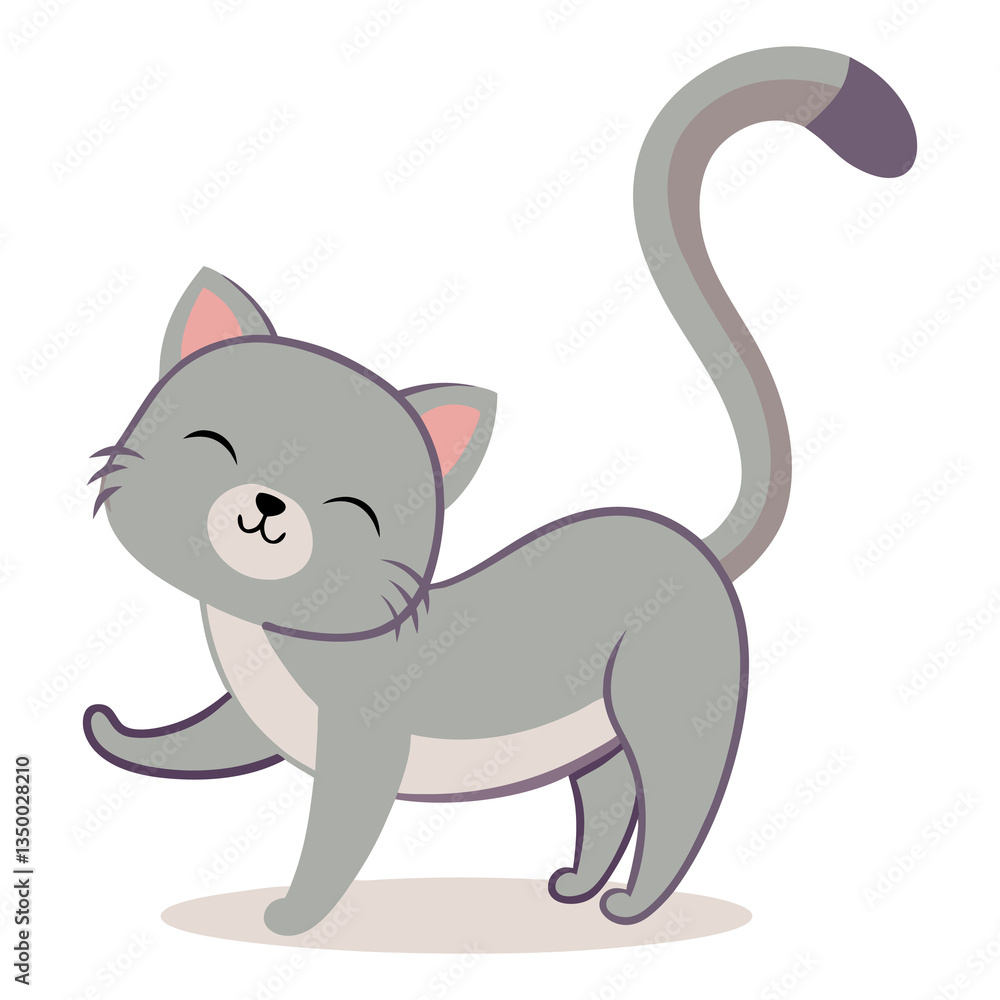 Cute Cat Stretching – Playful Expression in Minimal Vector Style on Transparent Background Cute Cat Stretching – Playful Expression in Minimal Vector Style on Transparent Background