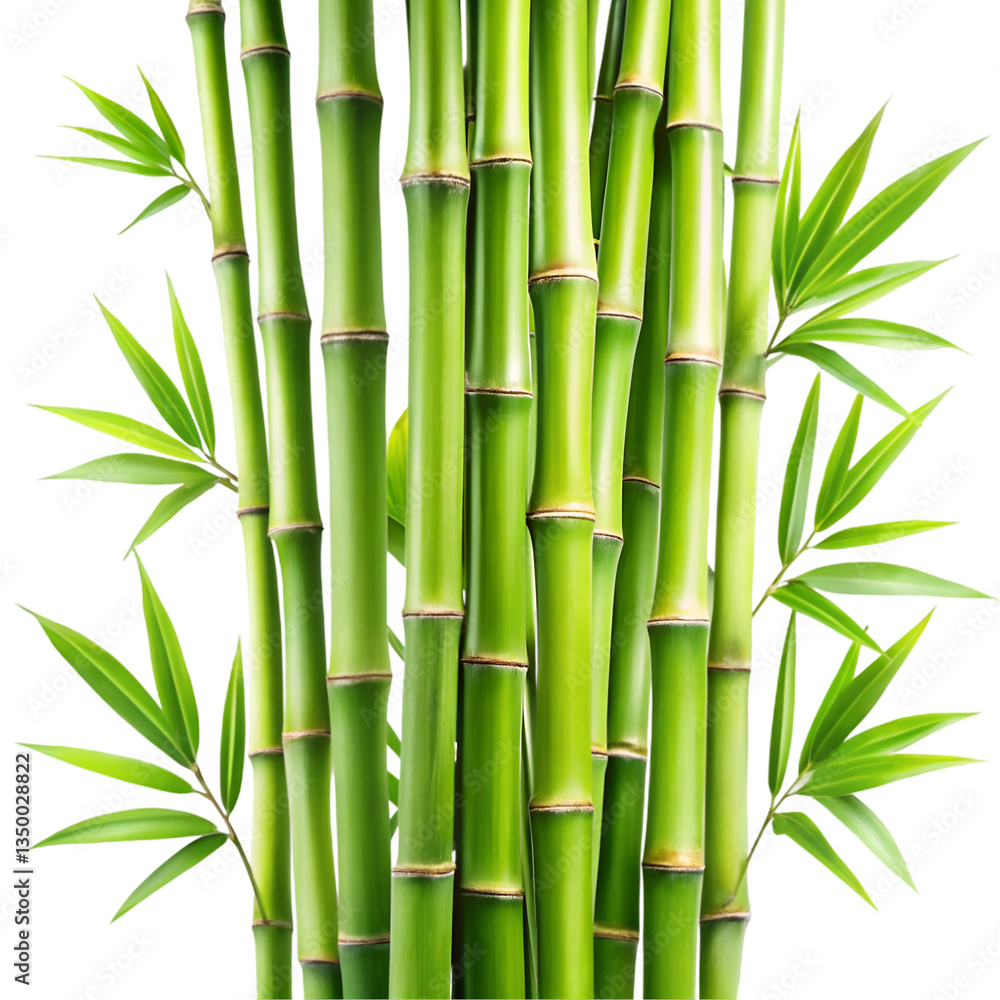 Obraz premium Bamboo branches isolated on transparent background 