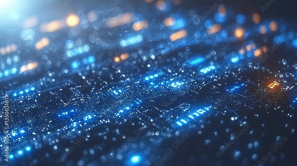 Glowing Circuit Board Technology Background Glowing Circuit Board Technology Background