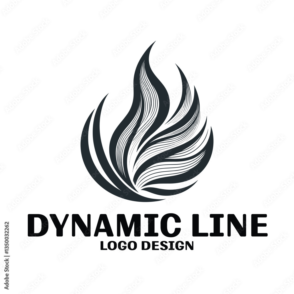 Dynamic Line Vector Logo Design Dynamic Line Vector Logo Design