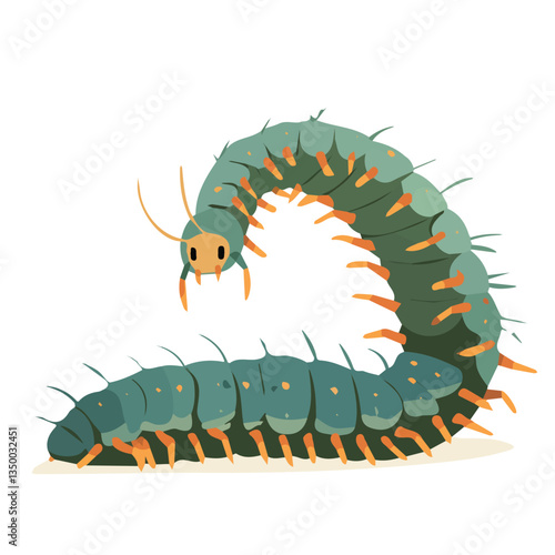 Vector design and illustration of a centipede