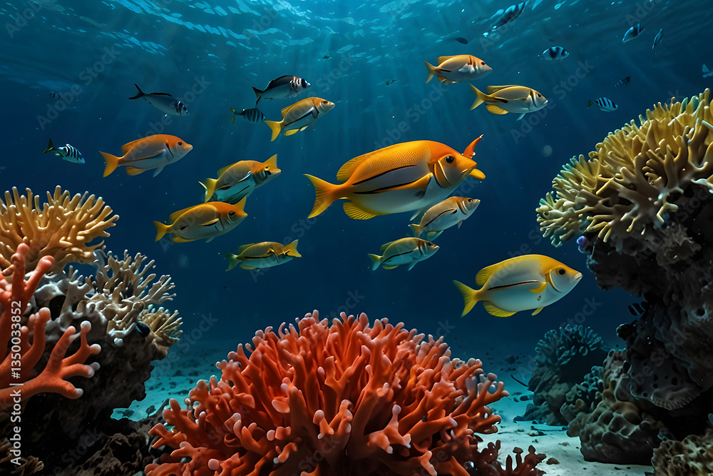 Fototapeta premium coral reef and fish