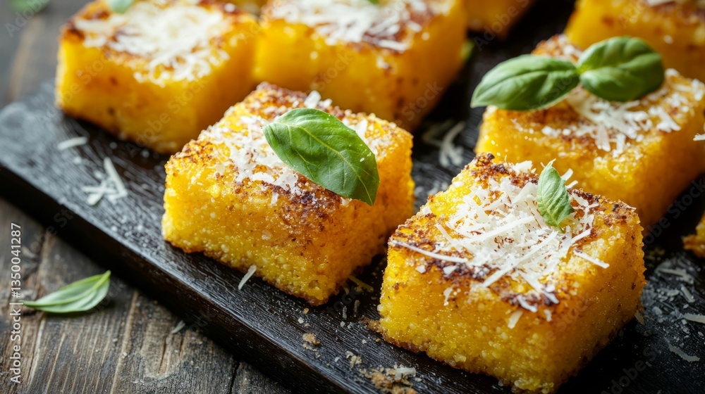 Savory Cornmeal Cake with Fresh Basil and Parmesan Topping Savory Cornmeal Cake with Fresh Basil and Parmesan Topping