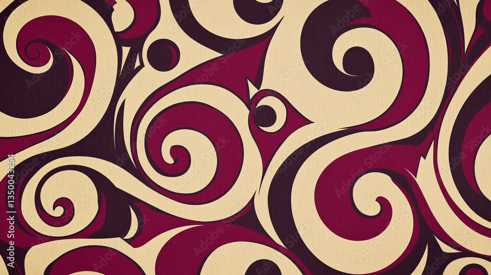 Fototapeta premium vintage pattern, wallpaper with curve. Repeating abstract background with curl