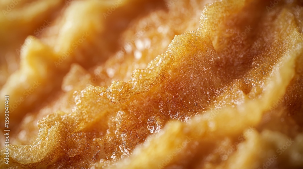 Close-Up View of Crispy Fried Texture with Golden Brown Appearance Close-Up View of Crispy Fried Texture with Golden Brown Appearance