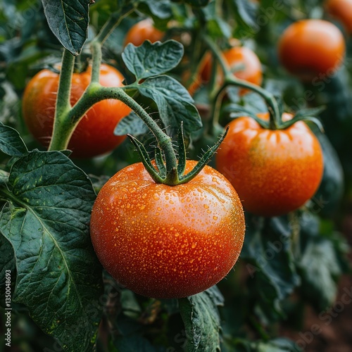 Ripe tomatoes on vine