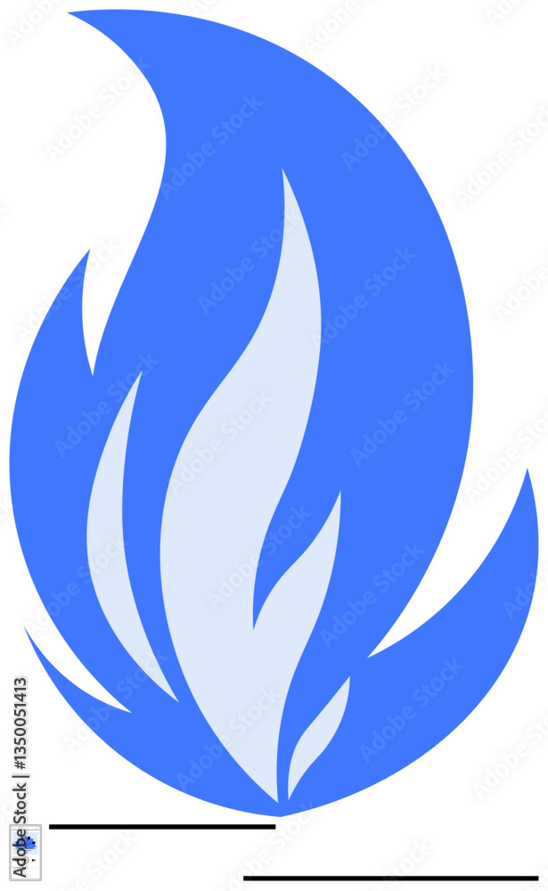 Bold blue flame with layered light blue highlights representing energy, warmth, and creativity. Ideal for energy, innovation, sustainability, passion, safety, branding and dynamic flat simple Bold blue flame with layered light blue highlights representing energy, warmth, and creativity. Ideal for energy, innovation, sustainability, passion, safety, branding and dynamic flat simple